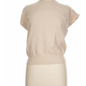 Cream Sparkle Ribbed Crewneck Sweater